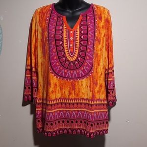 70s style retro Tunic top, size Medium